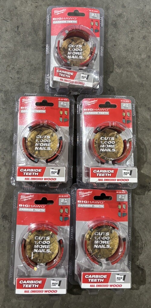 Milwaukee 49-56-9220  2-9/16" Big Hawg with 10X Larger Carbide Teeth - 5pk.