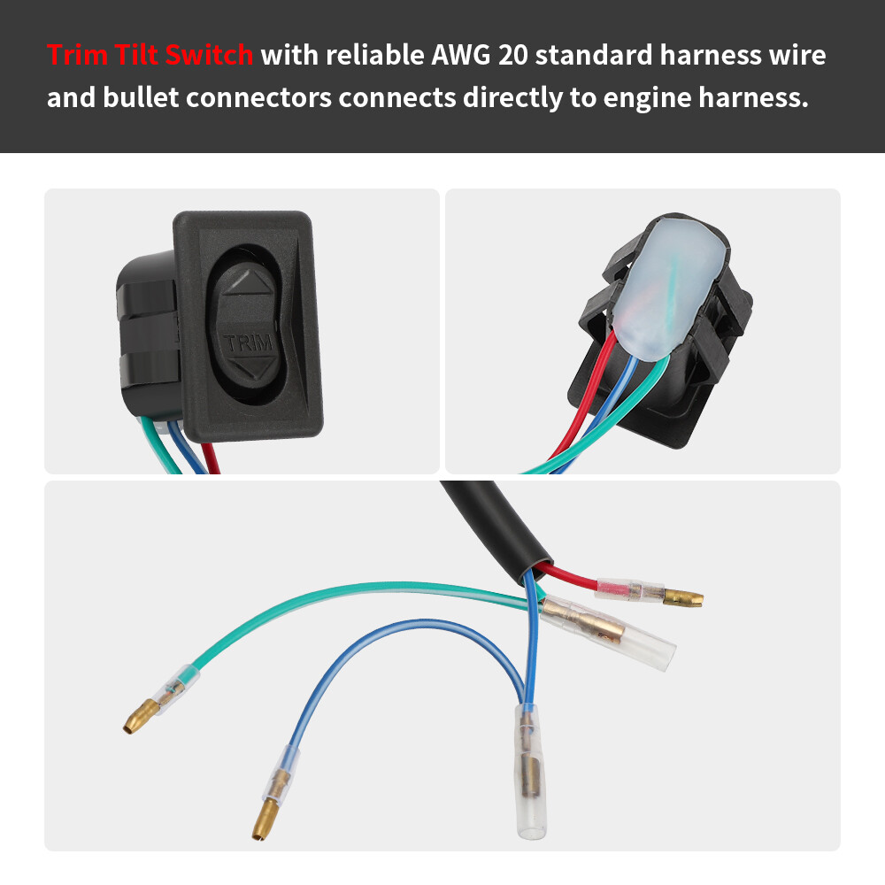 Trim Tilt Switch 87-856990 for Mercury Force Cowl Cowling Pan 30-300 HP 40-120HP