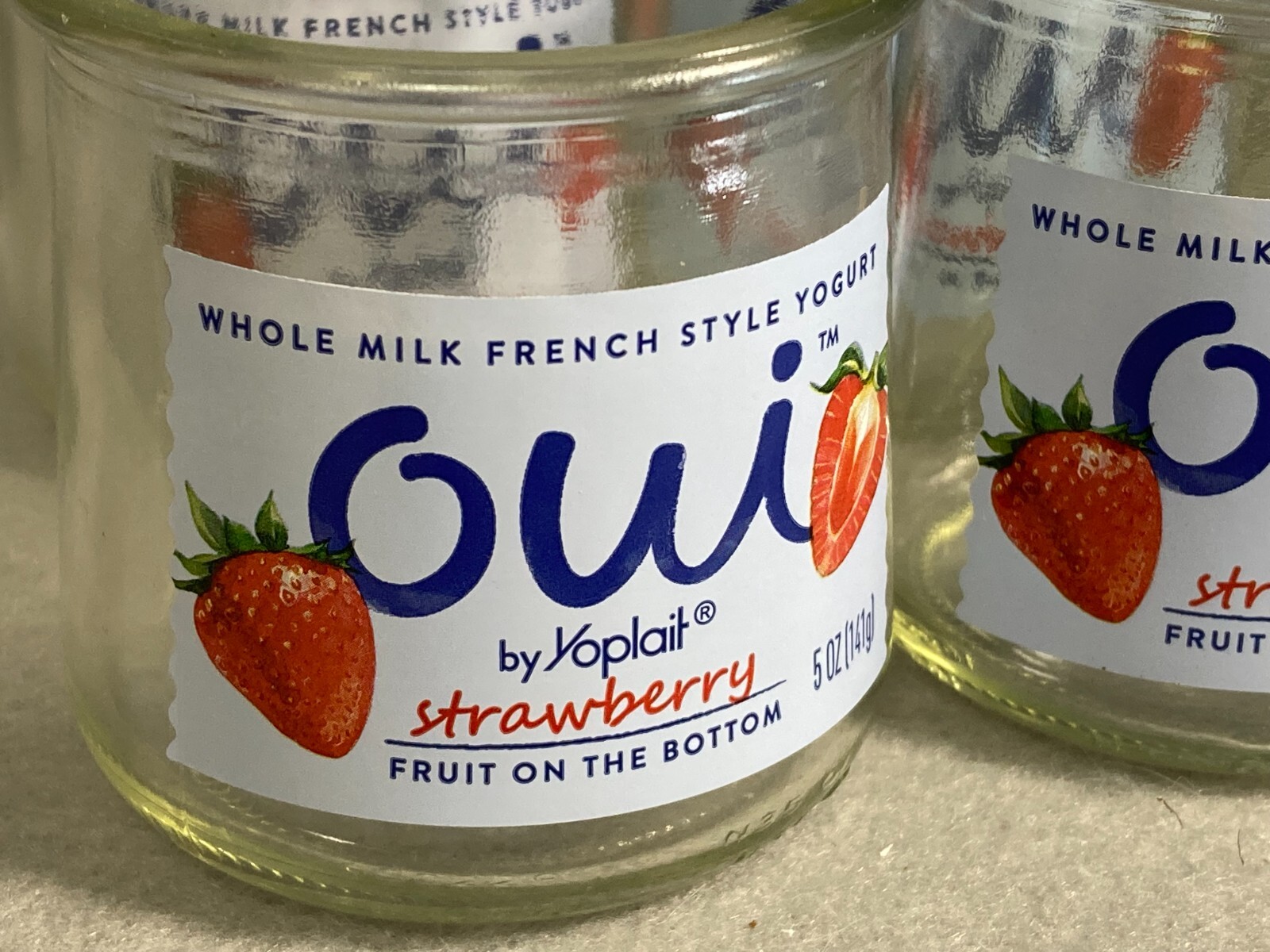 Empty Oui Yogurt Pots Lot of 12 w/Labels Clear Glass Jars for Crafts Candles