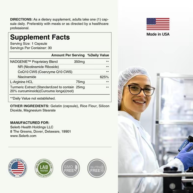 Selerb NAD+ Supplement for Men-With Liposomal-NAD+,CoQ10, L-Carnitine, L-Arginin