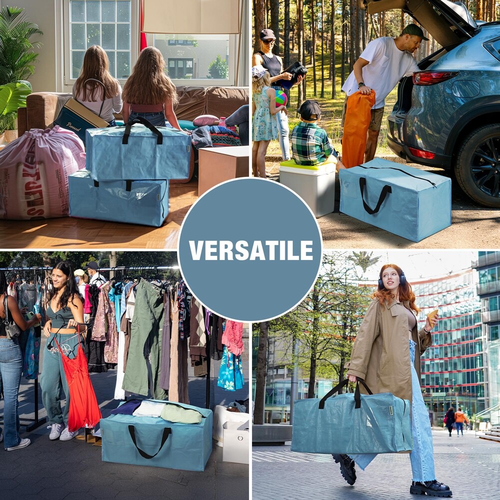 WORKPRO 6 Pack Extra Large Moving Bags Heavy-Duty Storage Tote w/Backpack Straps