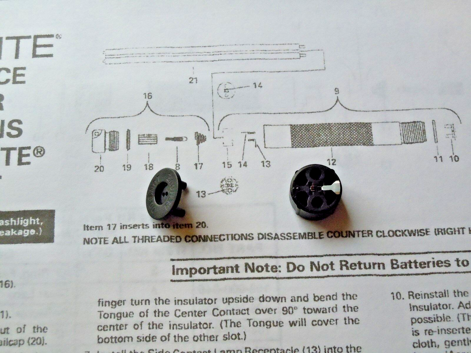 New Authentic "AA" Mini Maglite Repair Switch Assembly Part # 108-000-211