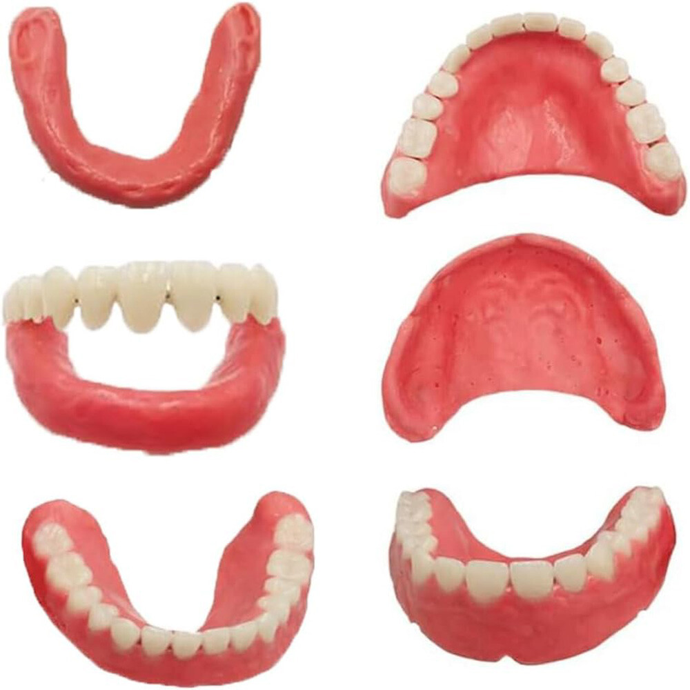 2 Set DIY Dentures Fake Teeth Kits Top and Bottom Dentures Temporary Fake Teeth