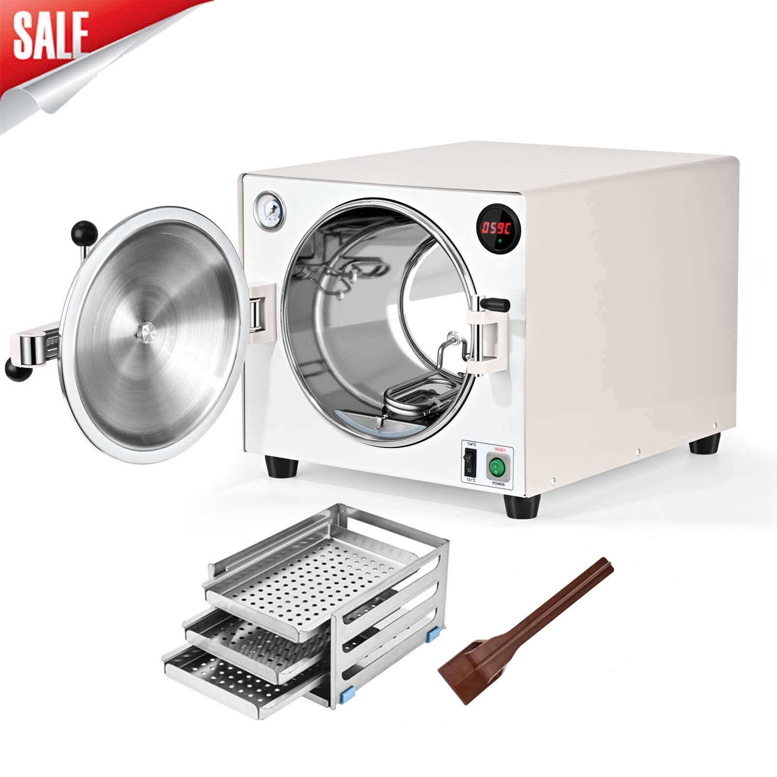 18L Dental Autoclave Steam Sterilizer 252℉ & 273℉ Surgical Medical Sterilization