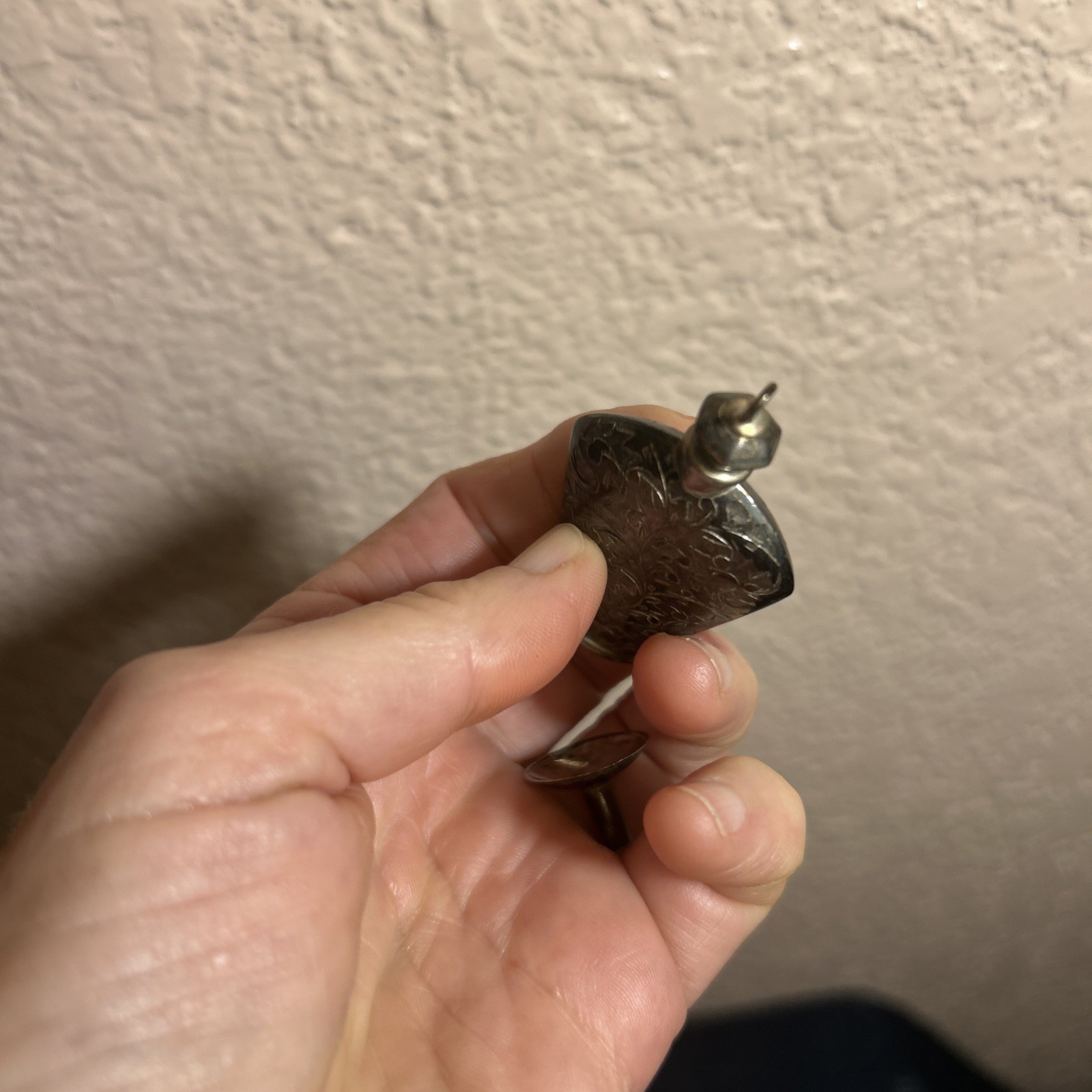 Antique Tiny Sterling Silver 950 Perfume Bottle Ornate Engraved Victorian Deco