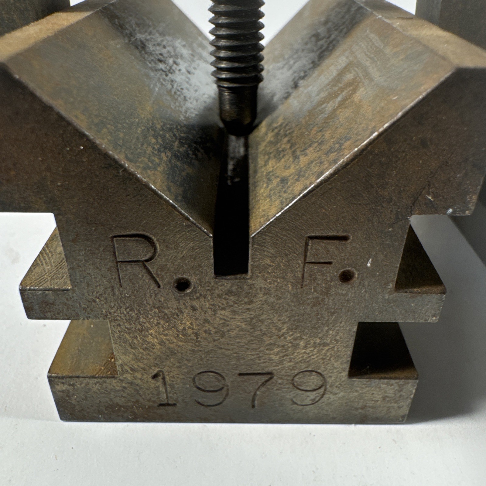 R.F. 1979 Precision V-block and clamp set Heavy Bronze 2.9 Pounds Each