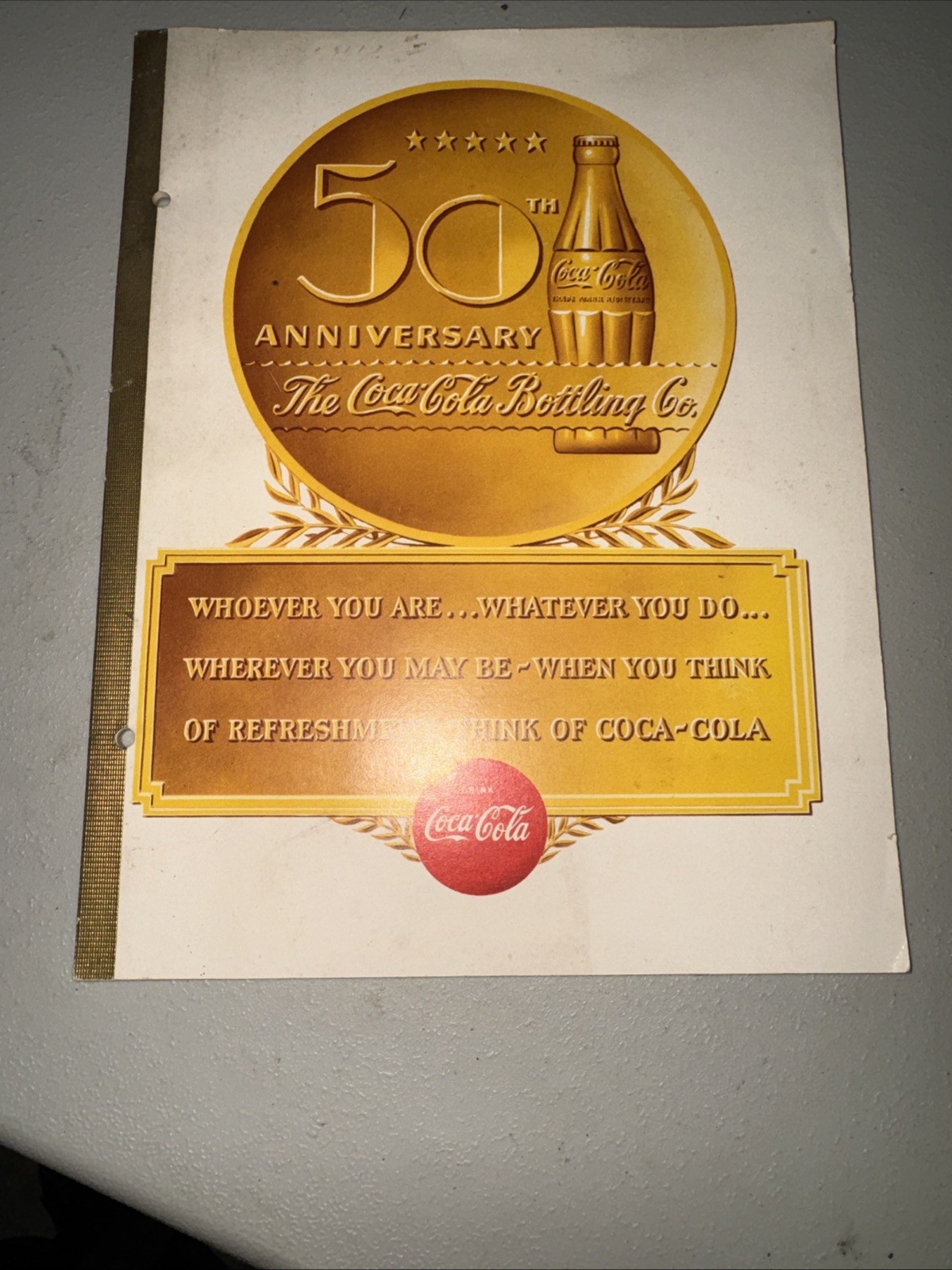 50th Anniversary Coca Cola Notepad