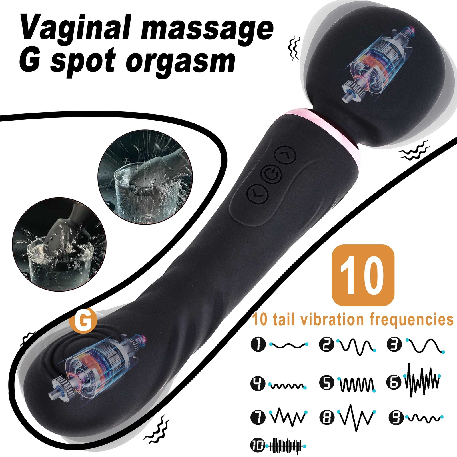 Dual Vibrator Dildo G-Spot Massage Wand Real Clit Stimulator Sex Toys for Women