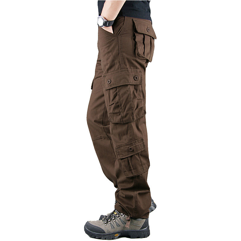 Men's Army Tactical Combat 100% Cotton Cargo Work Pants Outdoor Hiking Trousers