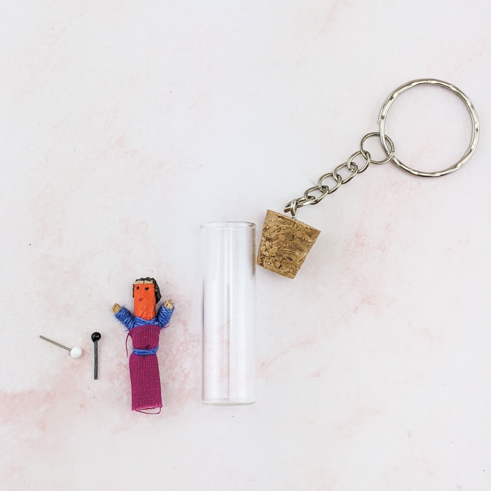 V7 Portable Emergency Voodoo Doll Kit gift Bizarre macabre Key Chain oddities