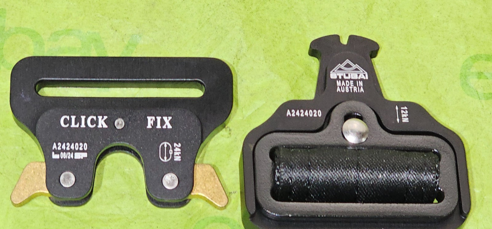 Stubai Click Fix 2.0 Aluminum Buckles - Durable Black Anodized Non-Adjustable