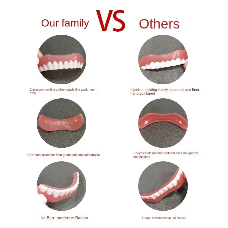 Silicone False Teeth Upper & Lower Smile Dental Veneers Dentures False Tooth**