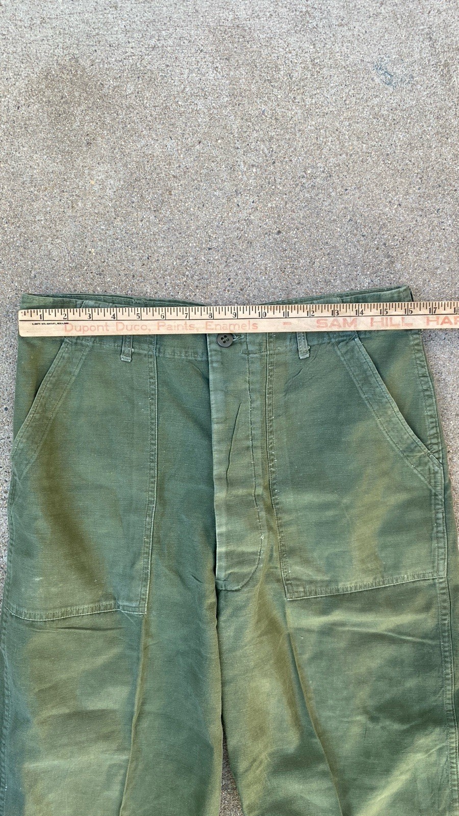 Vintage OG-107 Pants Fatigues 50s 60s Button Fly 32x31 Chopped Military Army