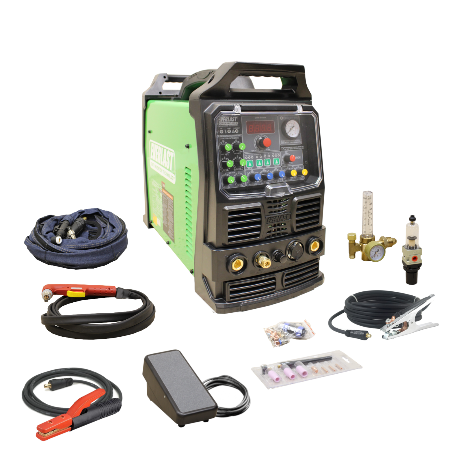 NEW 2021 PowerPro 205Si 200AMP ACDC TIG STICK PULSE WELDER 50amp plasma cutter