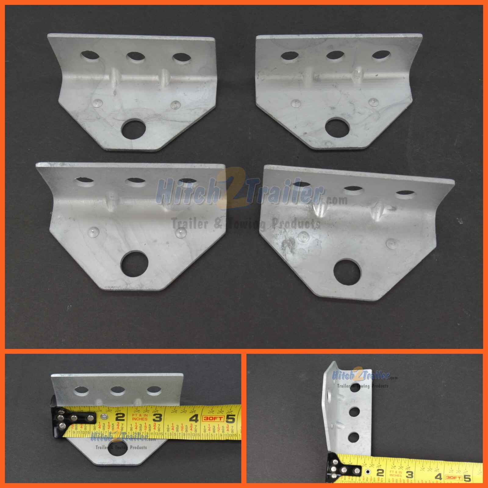 (4) Boat Trailer Top Angle Galvanized  Swivel Top Angle bracket for Bunk Bracket