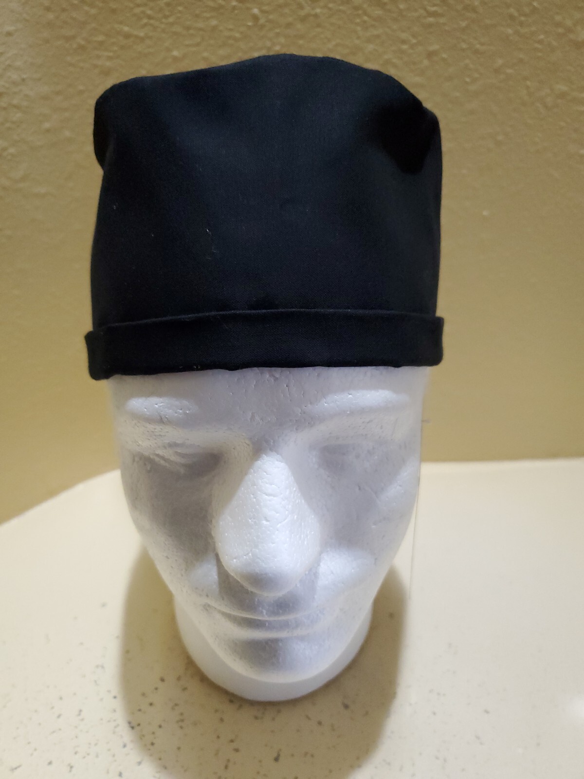 Solid Black Men's Skull/Chemo Surgical Scrub Hat/Cap