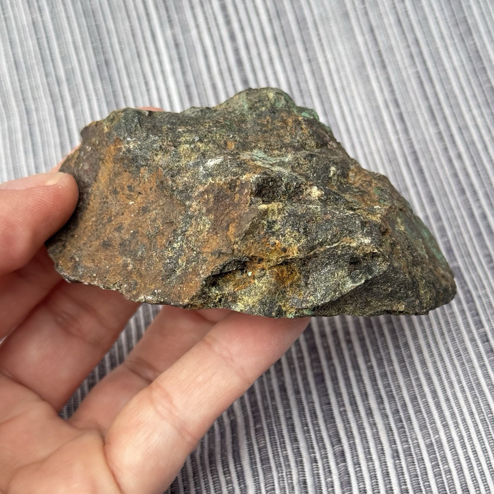 9oz Chalcopyrite w/ Green Chrysocolla Copper Ore Rough Rock Specimen Texas