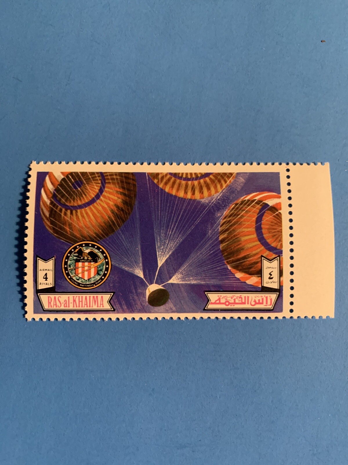 SET OF 6 Ras Al Khaima SPACE STAMPS AIRMAIL Moon Lunar Kennedy Apollo