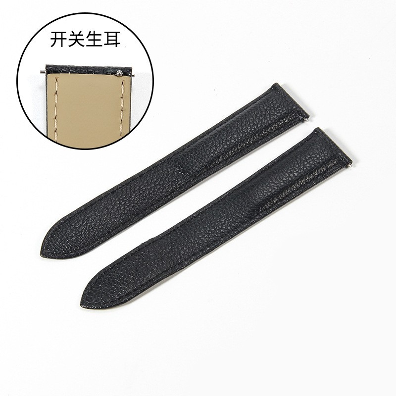 Double Tailed Genuine Leather Watch Band Strap 16/17/18/20/22/23/25 for Cartier