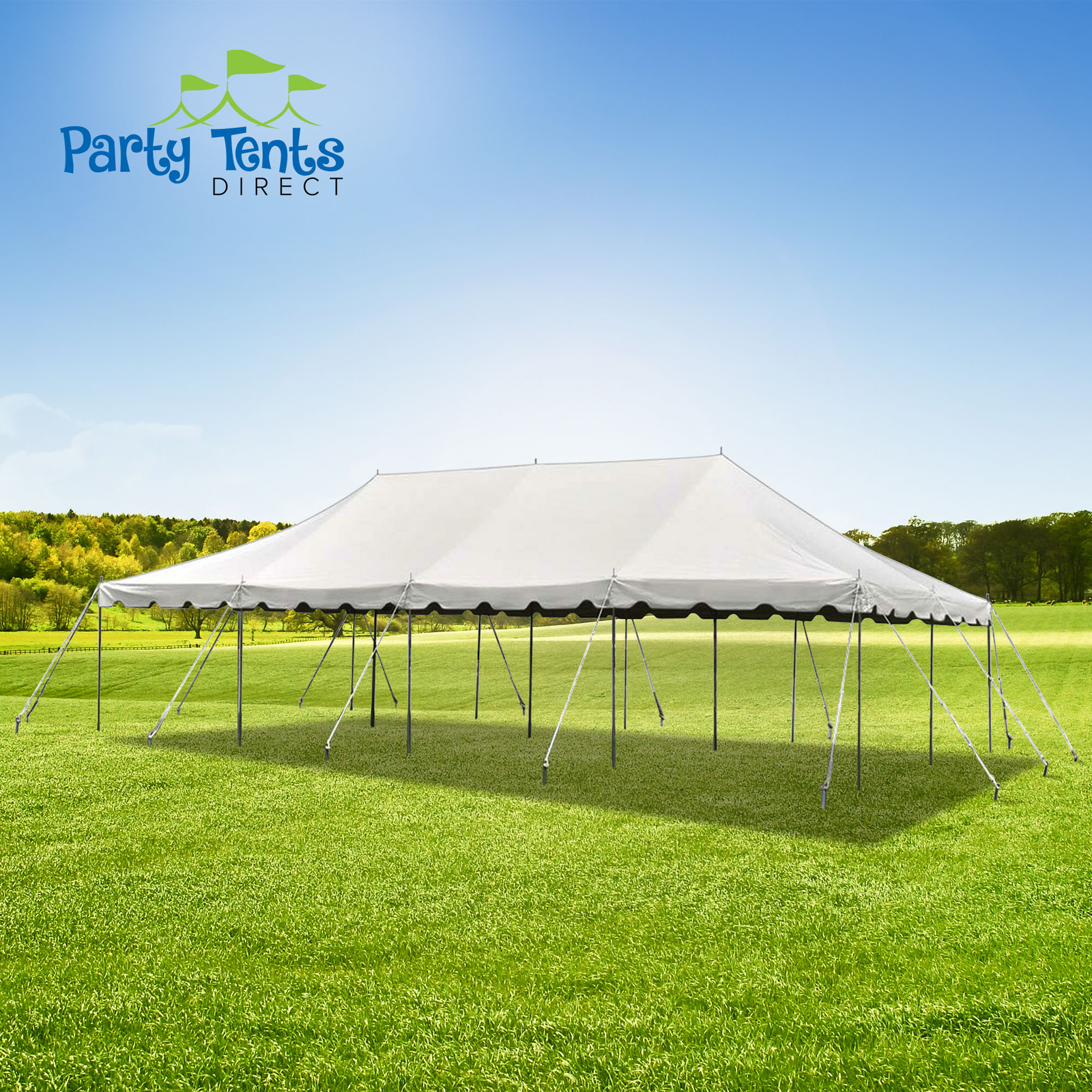 Weekender Pole Tent 20x40 White Canopy Event Wedding Party Backyard Gazebo