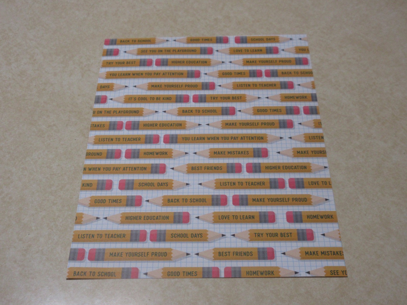 8.5" x 11" PARK LANE PAPER - ASSORTED SCHOOL PRINTS #2 - 10 SHEETS