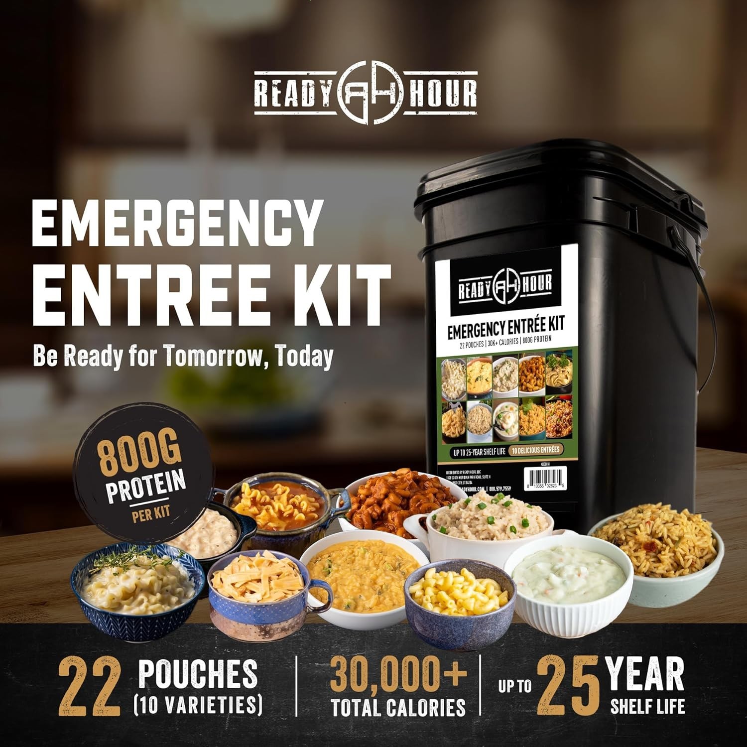 Ready Hour 120 Serving Freeze Dried Food Bucket Emergency Survival Meals Kit