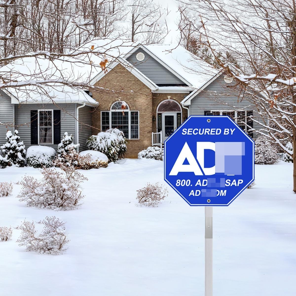 ADT Heavy-Duty Aluminum Security Yard Sign with Stake, Weather Resistant
