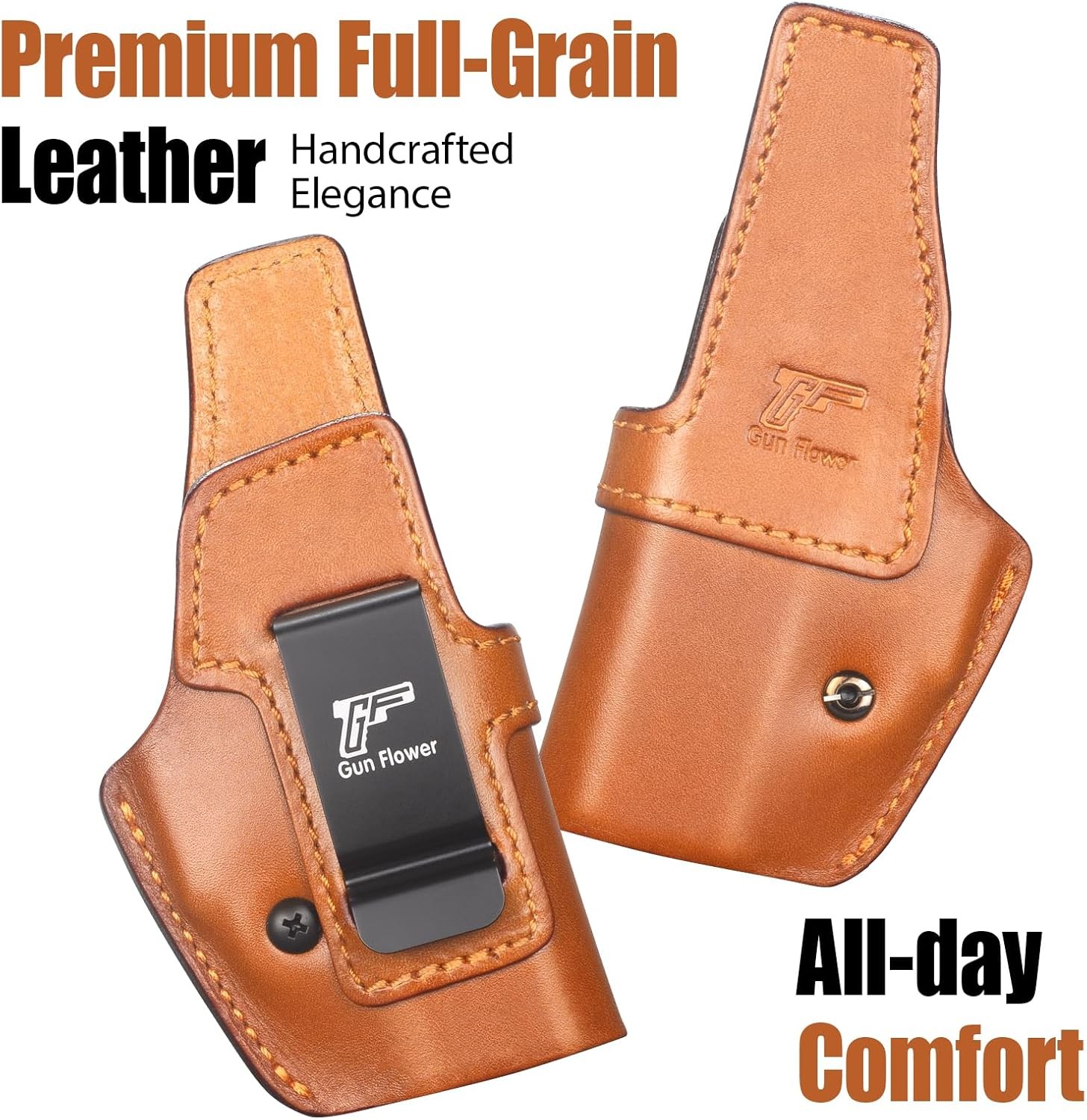 IWB Leather Holster for Glock 43,43X,43X MOS - Optic Cut-Concealed Carry Holster
