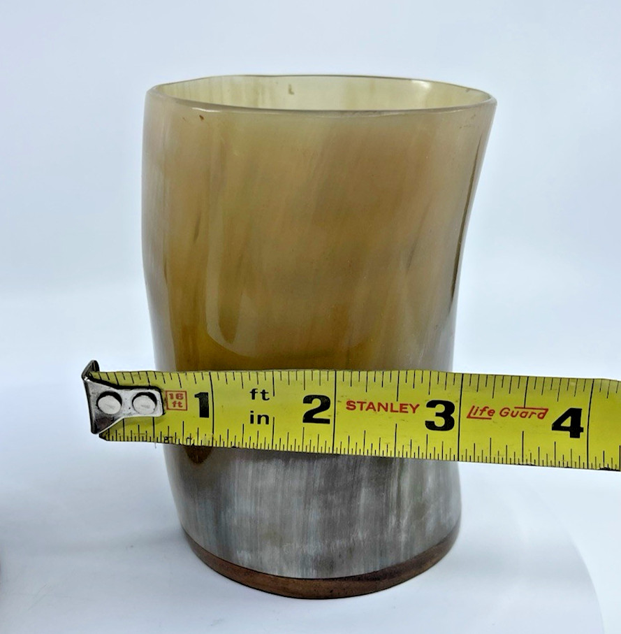 Pair Natural Buffalo Horn Mug Beer Wine Water Drinking Cup Home Decor