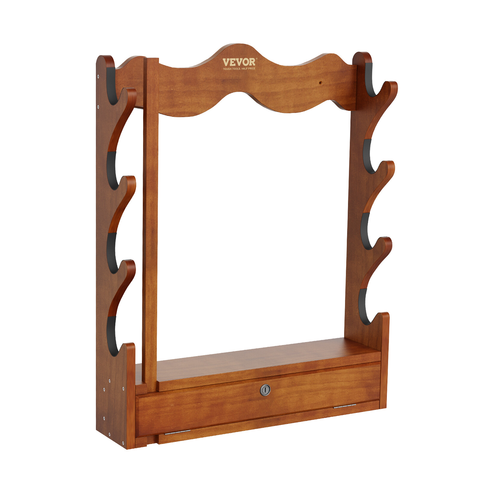 VEVOE Gun Rack 4-Slot Wood Gun Rack Wall Mount Gun Display Rack holds 4 Rifles