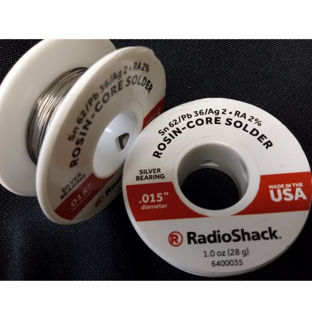62Sn36Pb2Ag Silver Bearing Rosin Core Solder RA2% .015" 1oz