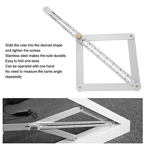 Corner Angle Finder, 4?Fold Multifunctional Angle Measuring Ruler, 0-170°