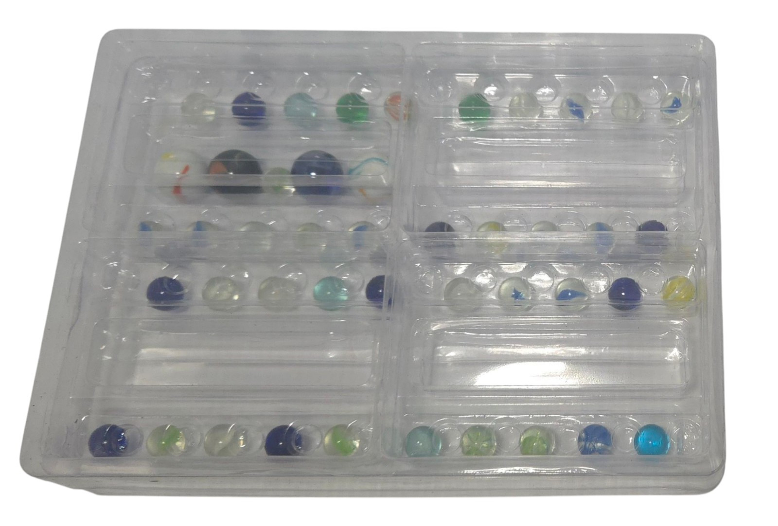 Plastic Marble Tray Storage/Display/Transport 60 Marble Slots 11" Long 1-1/4" Di
