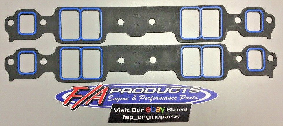 Fel-Pro 1205 Small Block Chevy 1.28" x 2.09" Port Intake Manifold Gasket Pair
