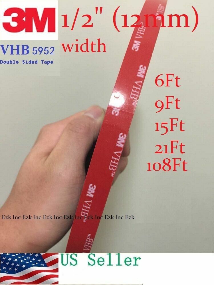 Double-sided Acrylic Foam Tape Automotive 1/2" x 9/15/21/36/108 ft.3M VHB #5952