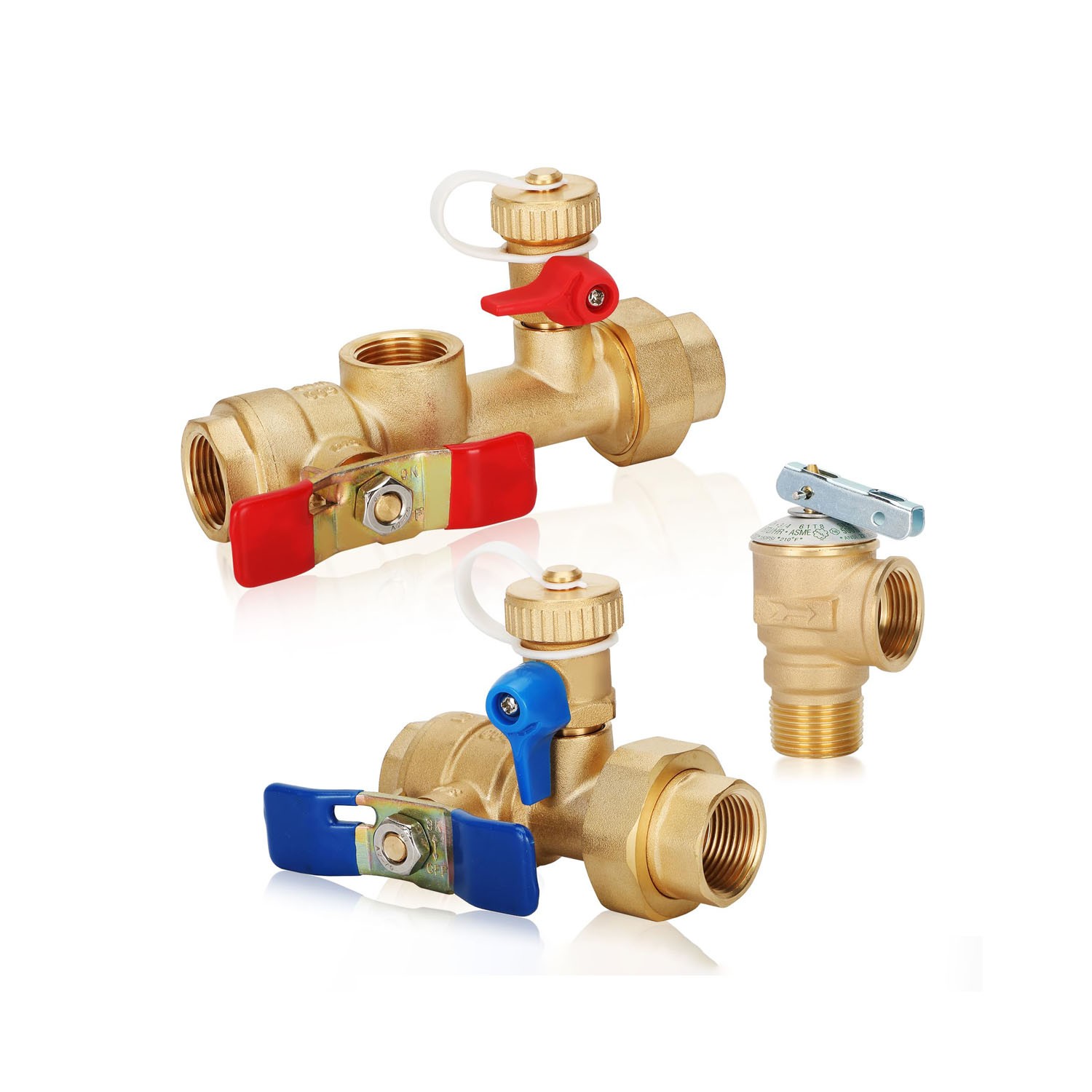 Brass 3/4in Tankless Water Heater Valve Kit for rheem/rinai/ecosmart/navien etc.