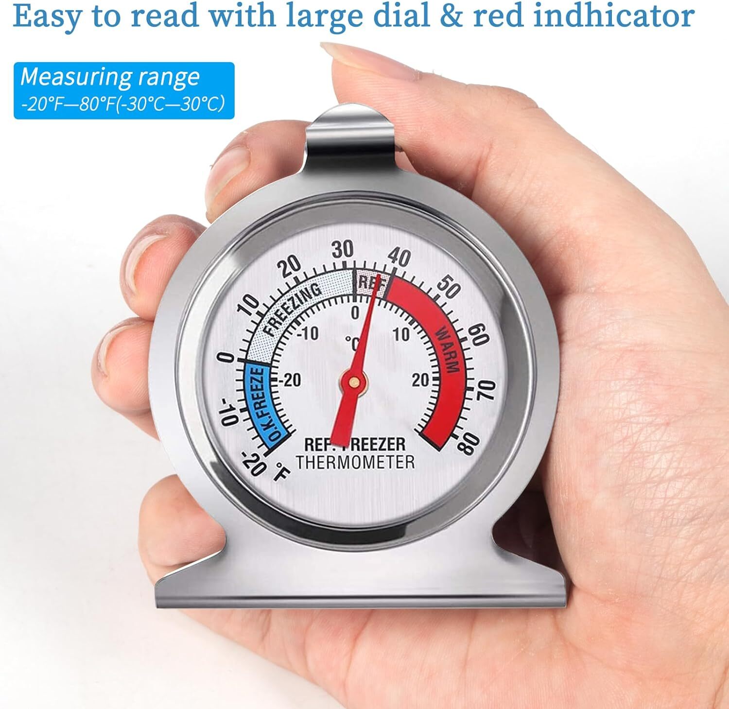 2Pc Refrigerator Thermometer Freezer Kitchen Fridge Temperature Gauge Sensor.