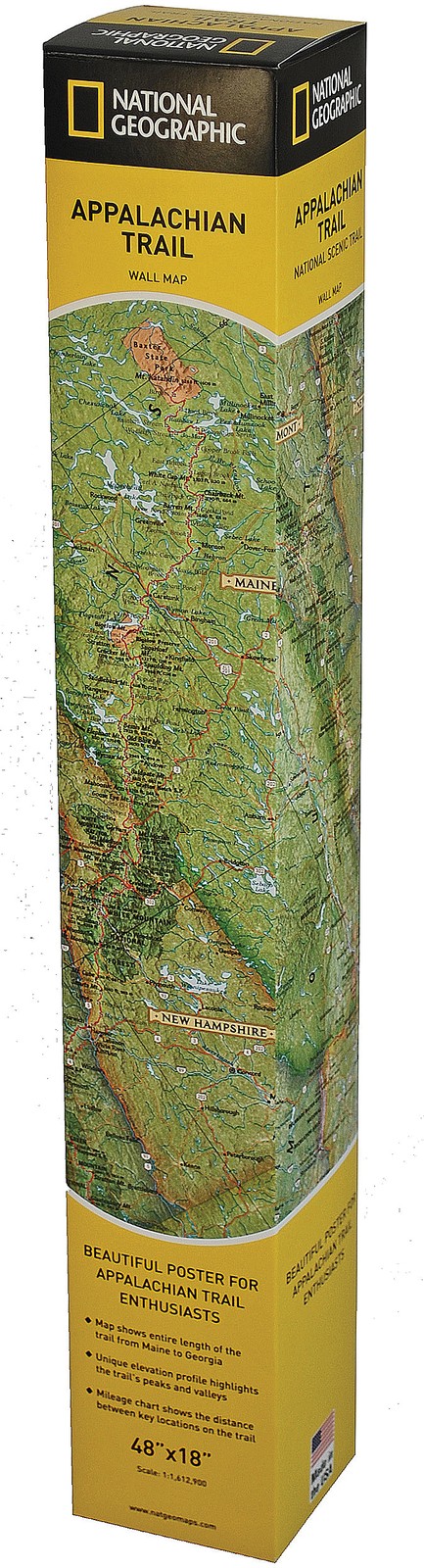National Geographic Appalachian Trail Wall Map | Detailed NGS Topographic Map