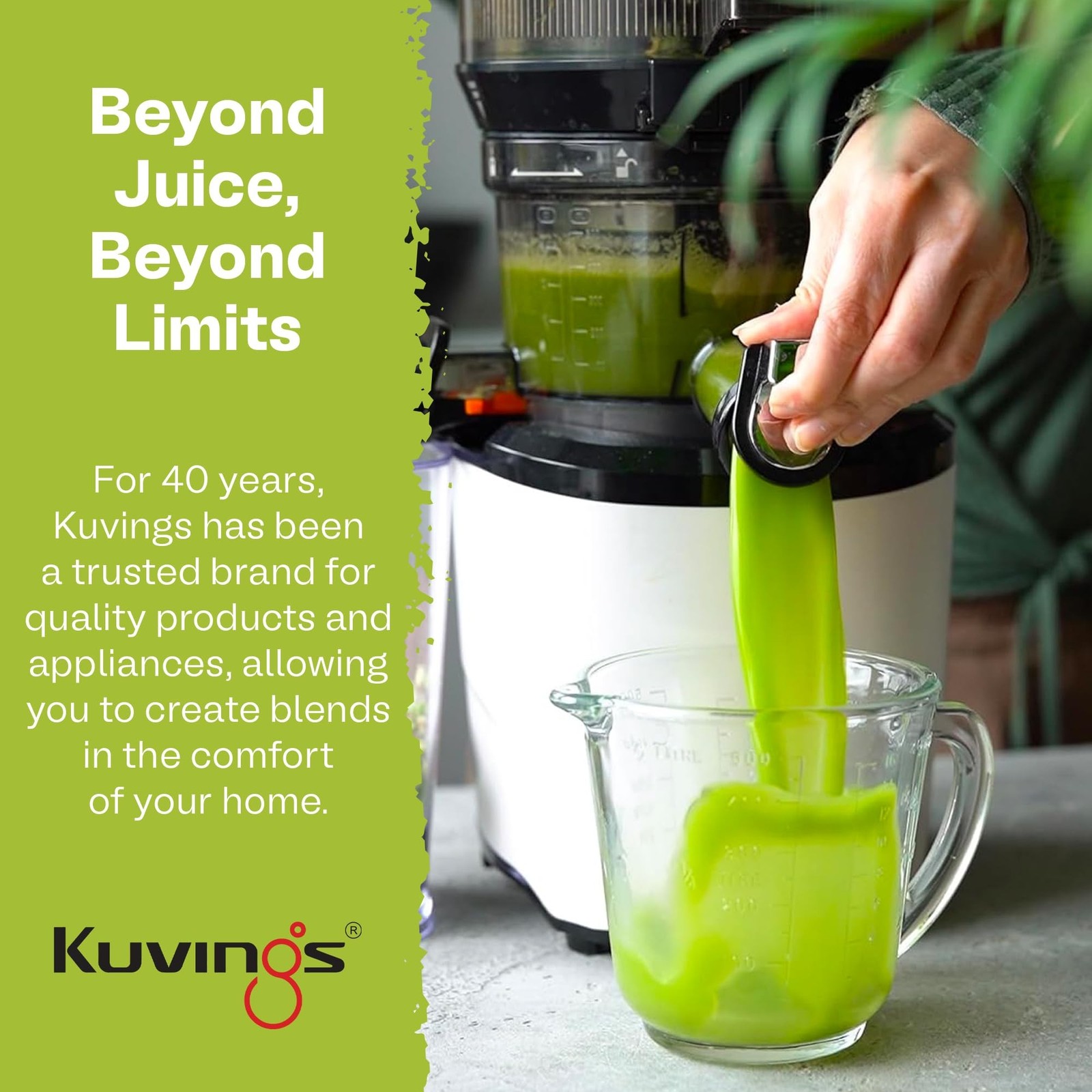 Kuvings AUTO10 Cold Press Juicer Silver - Hands-Free Electric Masticating Jui...
