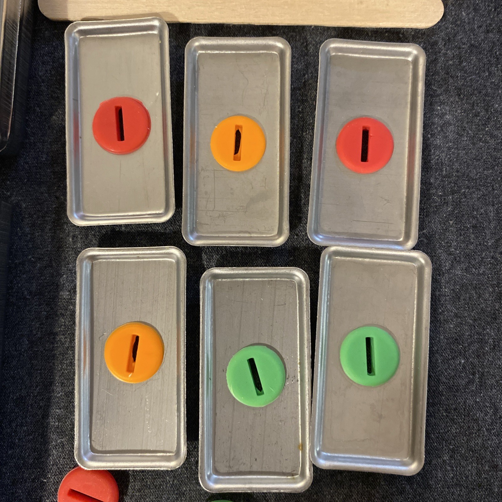 Metal Popsicle Mold Set of 6 Stainless Steel Molds & Lids NO HOLDER Extra Parts