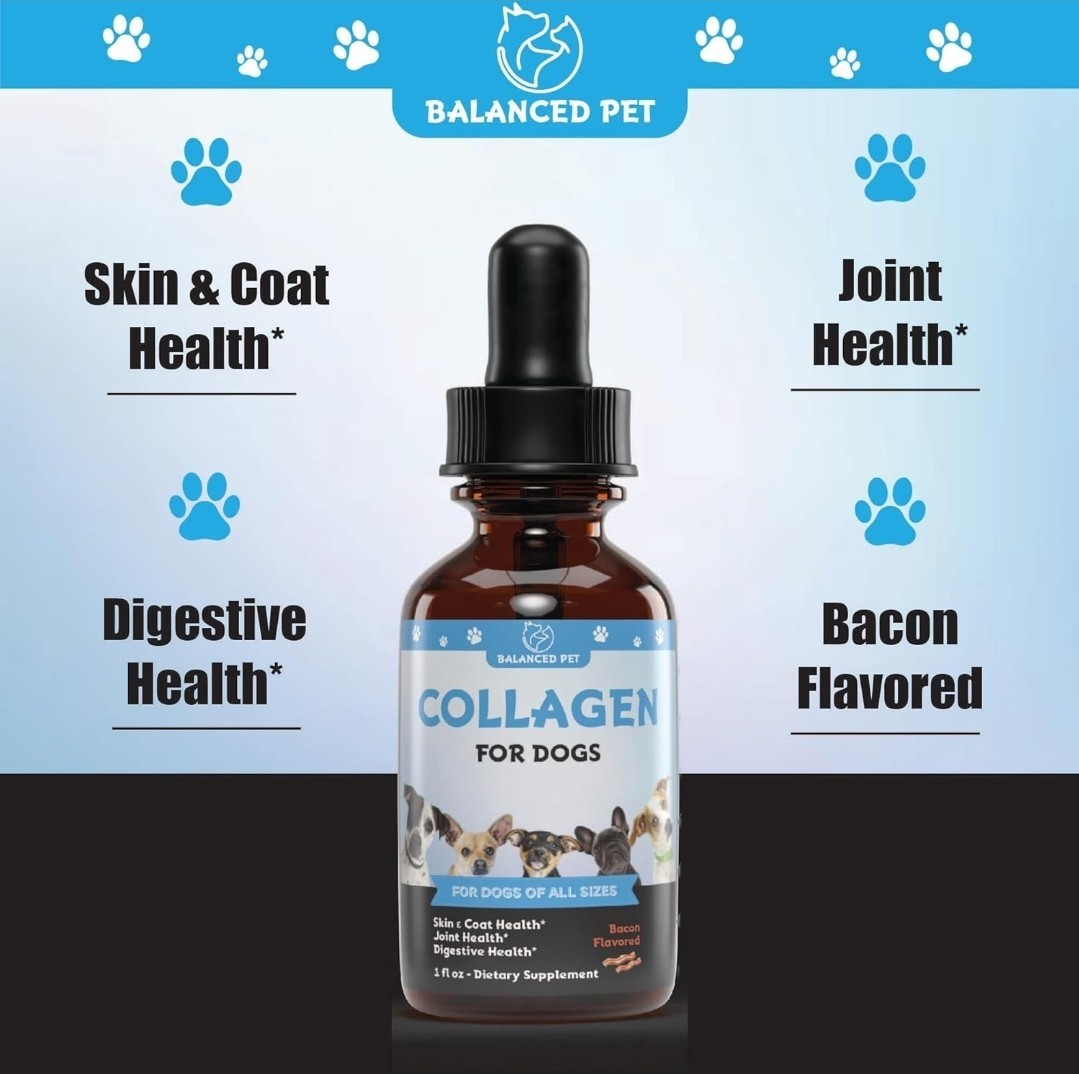 Collagen for Dogs - Skin and Coat for Dogs, Dog Liquid Collagen, Collagen for...