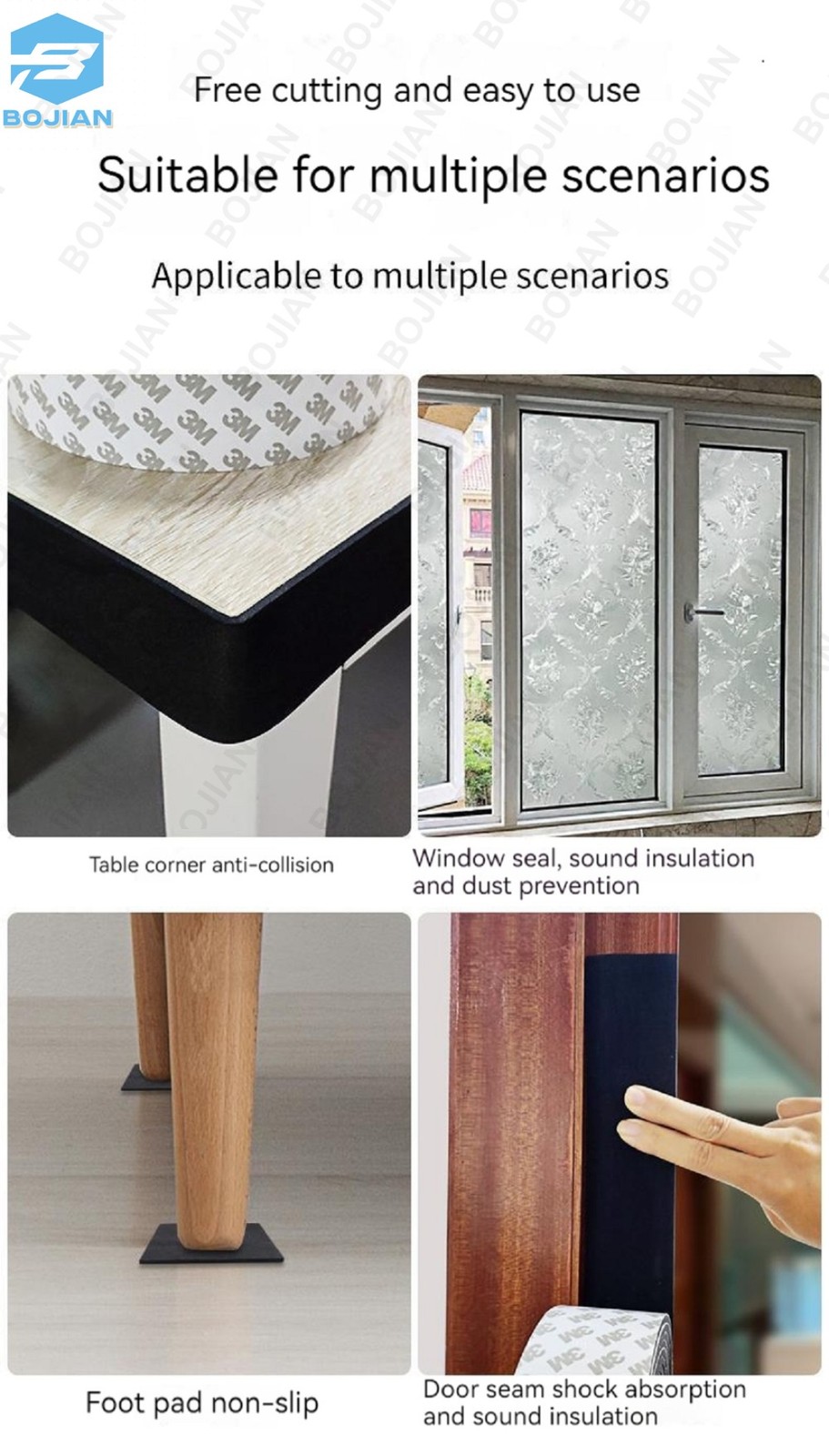 Eva Foam Adhesive Tape Single Sided 1, 2, 3, 5mm Thick Black Shockproof seal 3M