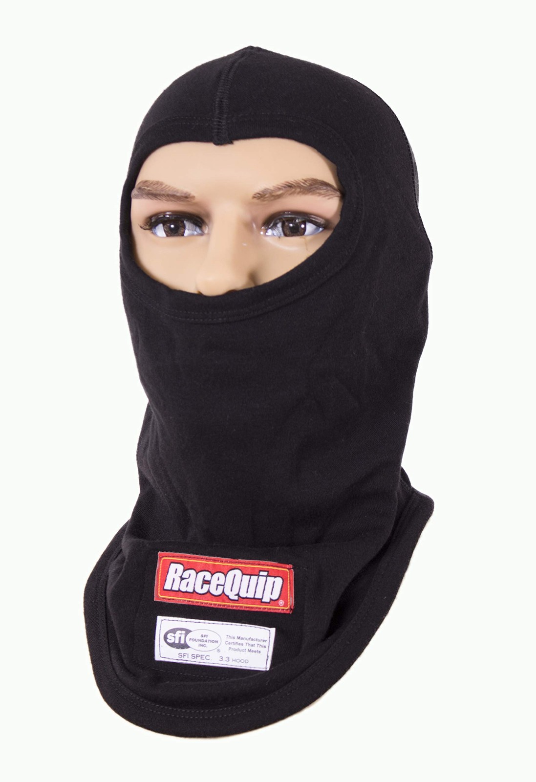 RaceQuip 433991 SFI 3.3 Fire Retardant Underwear Head Sock Balaclava Hood Black