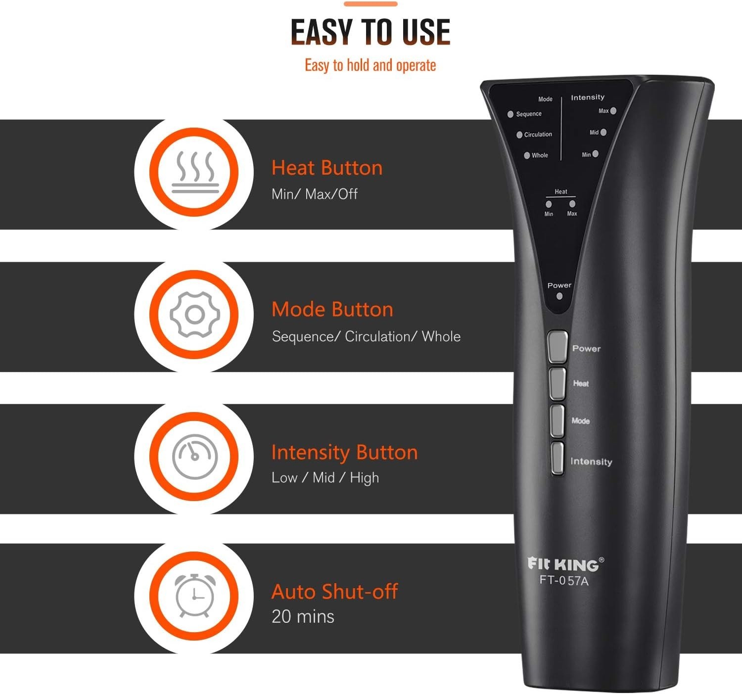 Air Compression Leg and Foot Massager with Heat for Circulation and Pain Relief