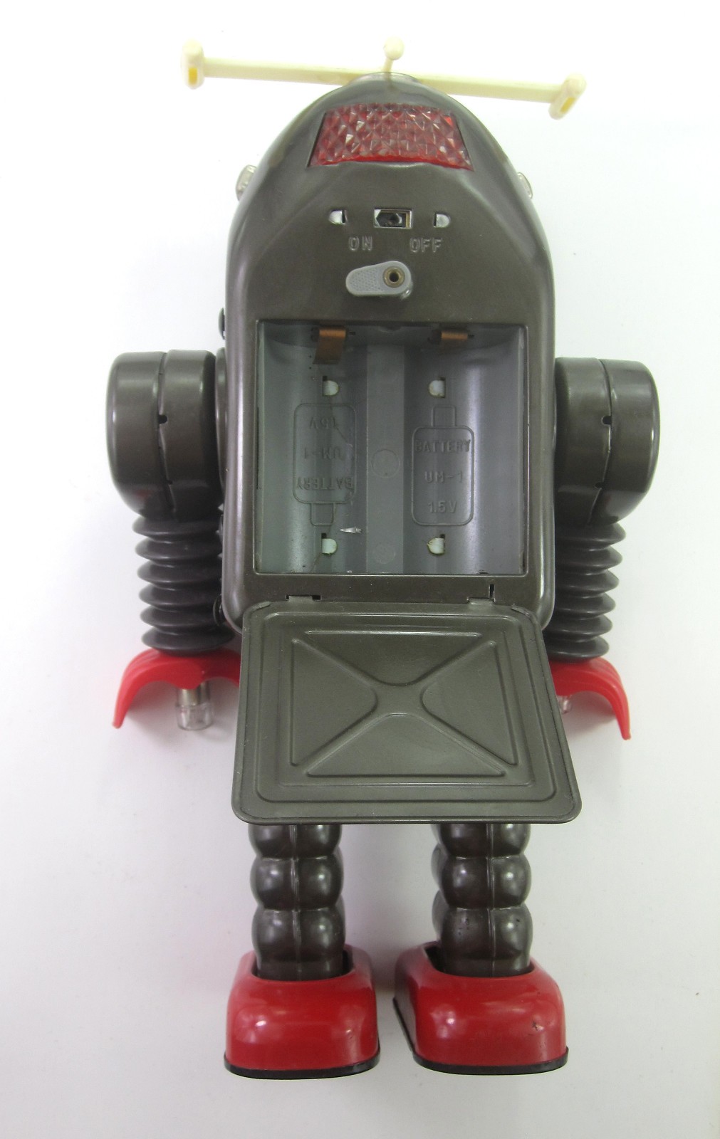 Vintage THUNDER ROBOT 11.5" Tin Reproduction Robot For Display - Schylling Brown