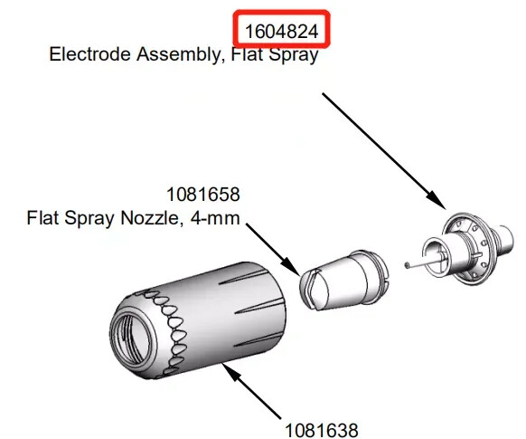 Electrostatic Powder Coating Gun for Nordson Nozzle Electrode Holder 1106076