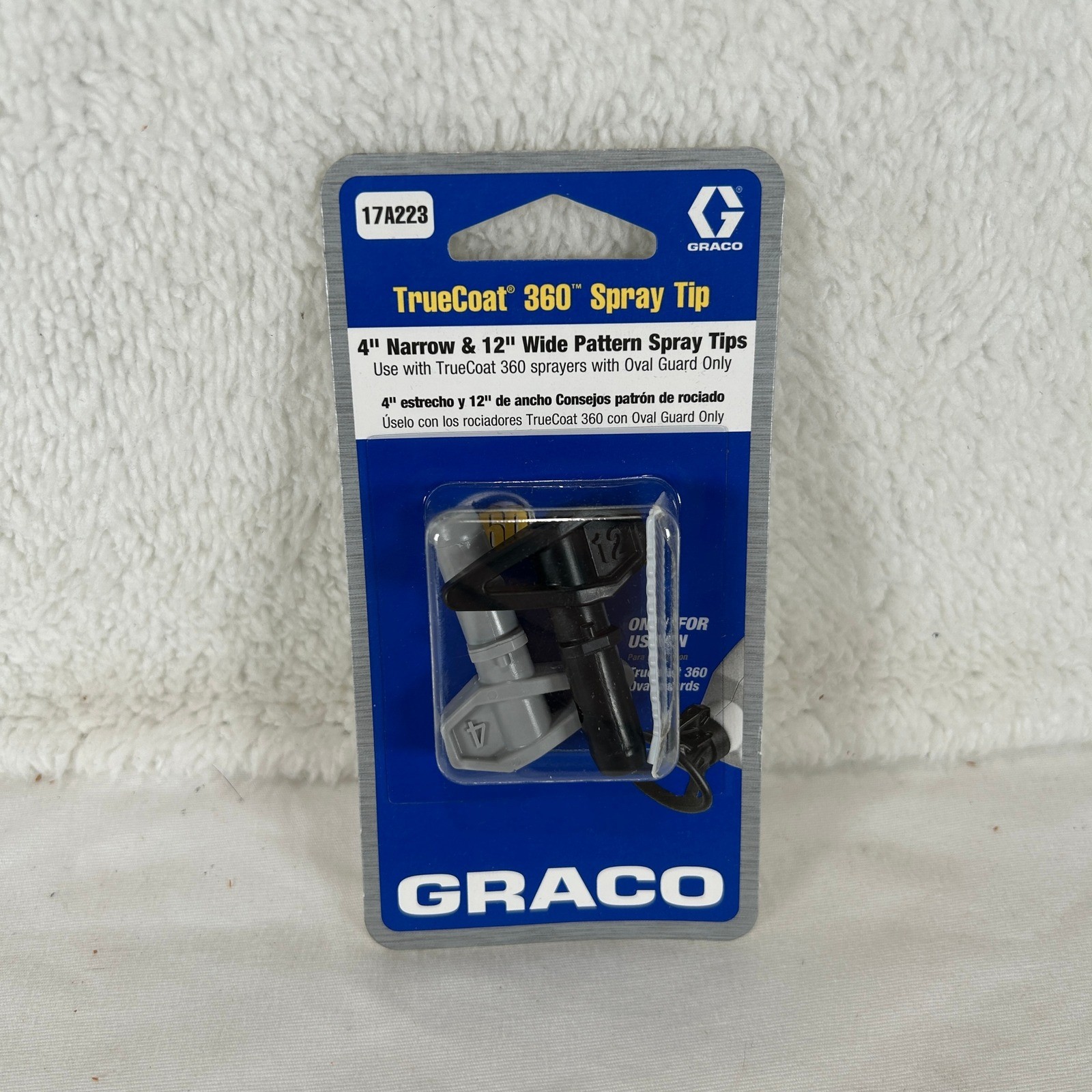 2 Pack Graco TrueCoat 360 Spray Tip 17A223 4" Narrow & 12" Wide Pattern NEW