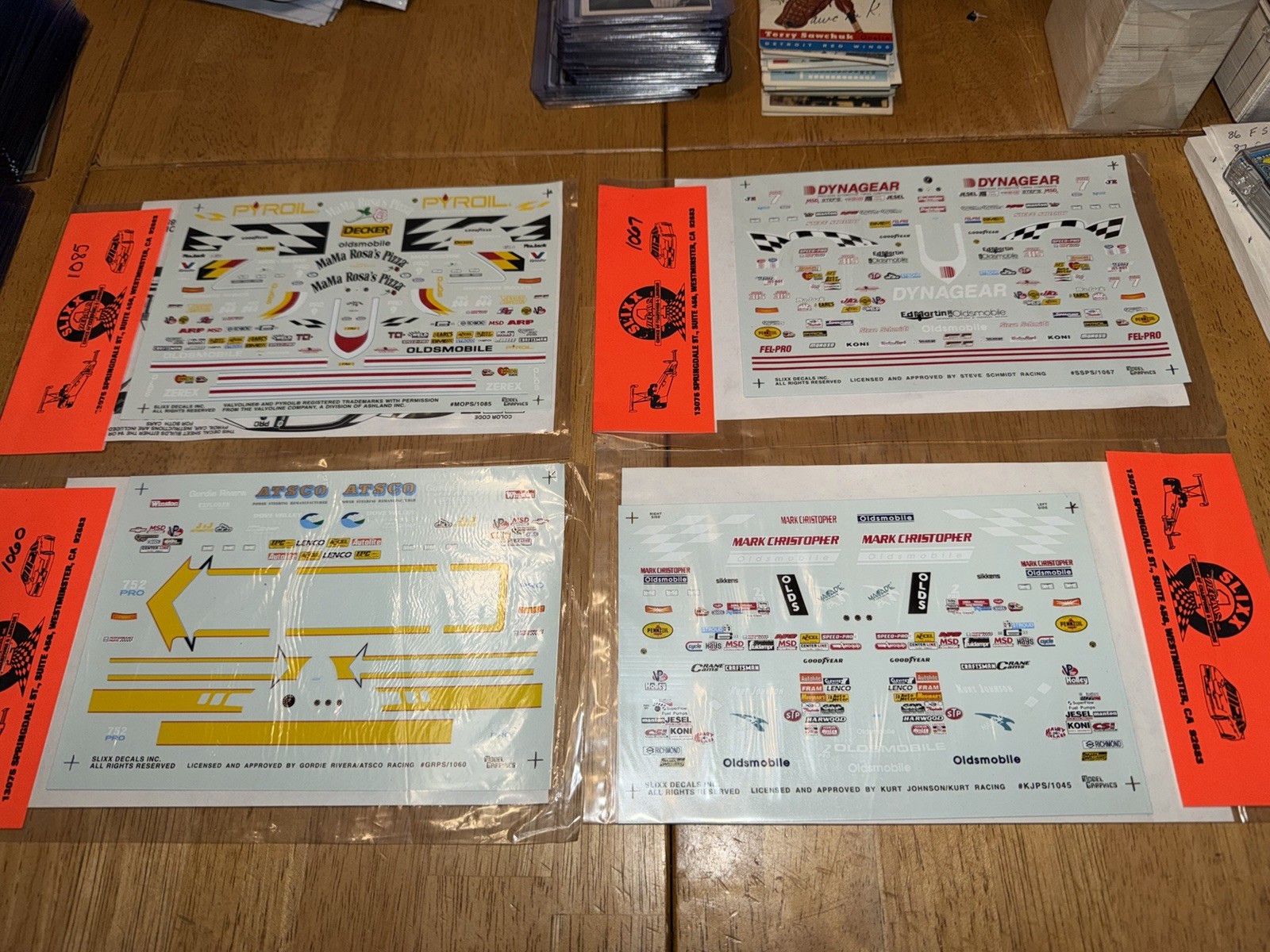 Lot of 4 Different SLIXX NHRA Waterslide Decal Sheets Pro Stock NOS