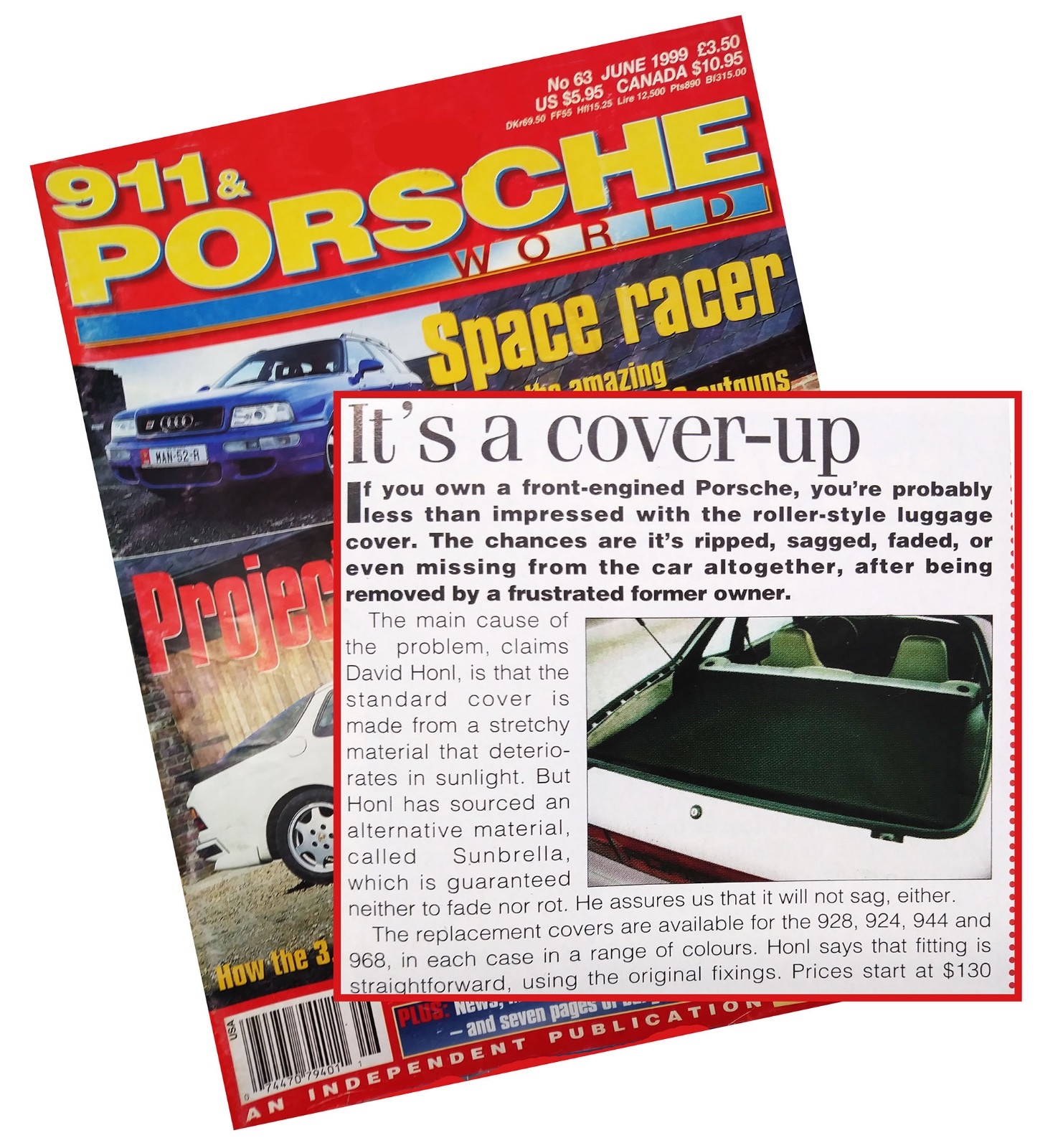 Porsche 944 / 924 Cargo Hatch - Luggage - Boot Cover, BLACK, NEW