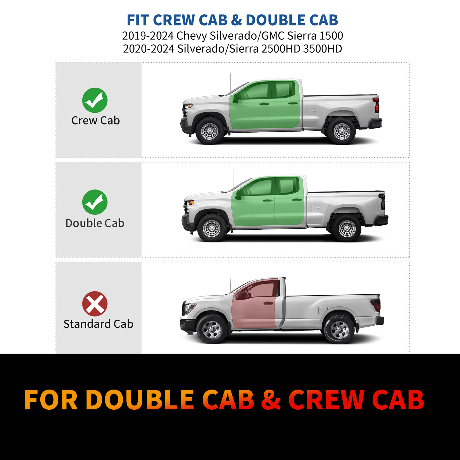 Rear Under Seat Storage for 2019-2024 Silverado Sierra 1500 20-24 2500HD 3500HD